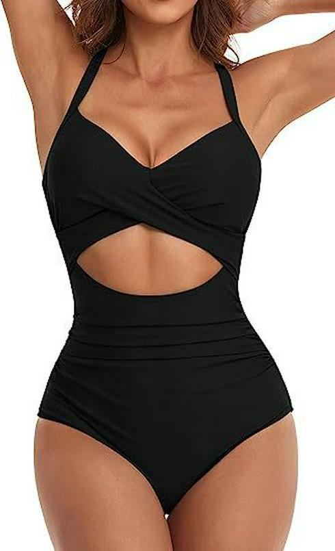 2025 European and American hot sports swimsuit with chest pads for women, split sexy bikini cross-border bikini